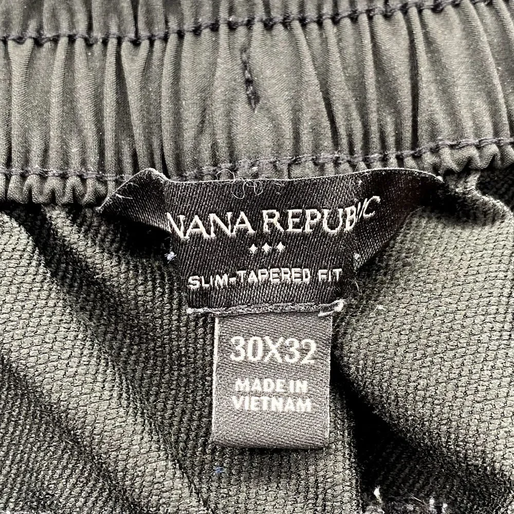 Banana Republic Jogger Pants Mens 30X32 Black Slim Tapered Chino Academia Preppy